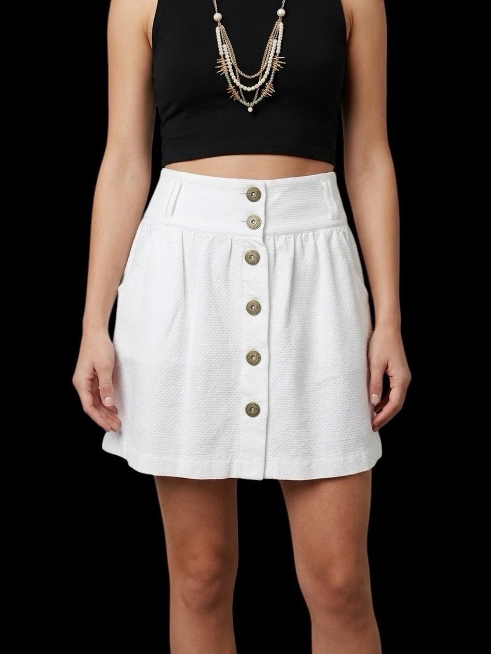 ✅ High waist button down skirt medium